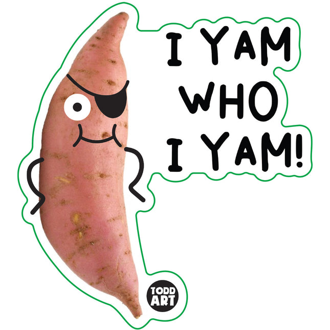 Food With Attitude I Yam Who I Yam Vinyl Sticker