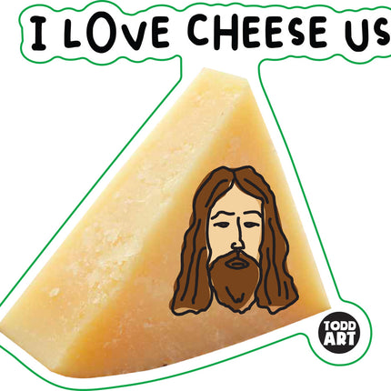 Food With Attitude I Love Cheese Us Vinyl Sticker