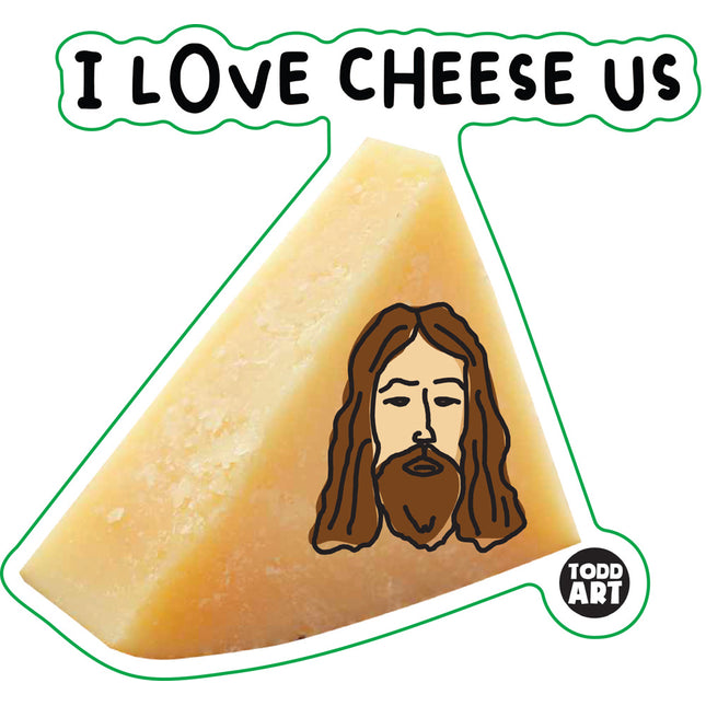 Food With Attitude I Love Cheese Us Vinyl Sticker