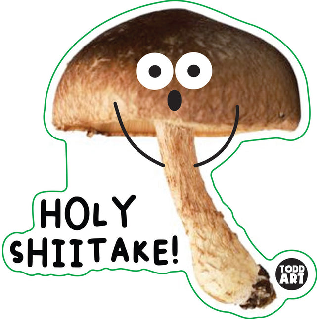 Food With Attitude Holy Shitake Vinyl Sticker