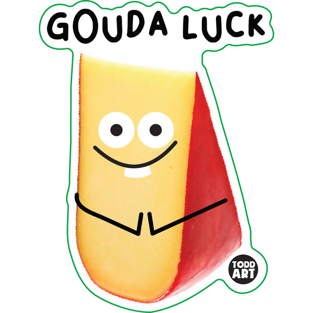 Food With Attitude Gouda Luck Vinyl Sticker
