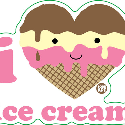 I Love Ice Cream Vinyl Sticker