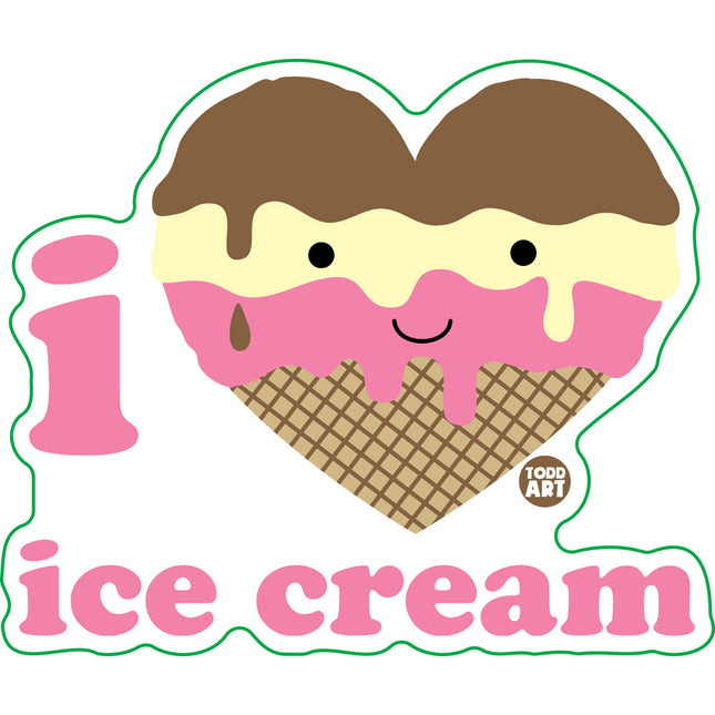 I Love Ice Cream Vinyl Sticker