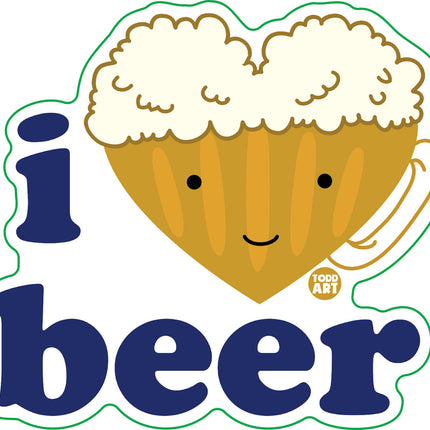 I Love Beer Vinyl Sticker