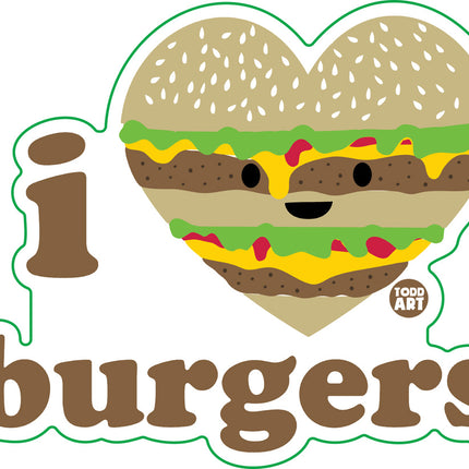 I Love Burgers Vinyl Sticker