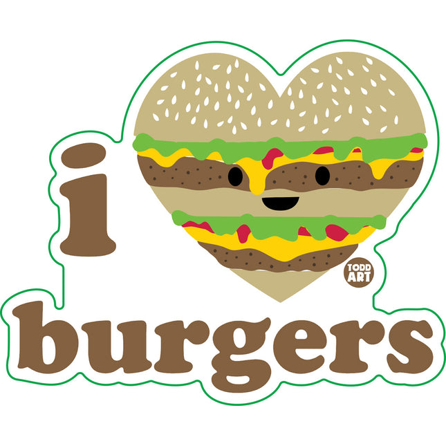 I Love Burgers Vinyl Sticker
