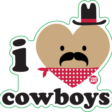 I Love Cowboys Vinyl Sticker