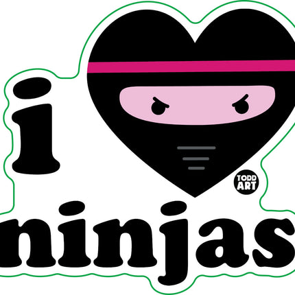 I Love Ninjas Vinyl Sticker