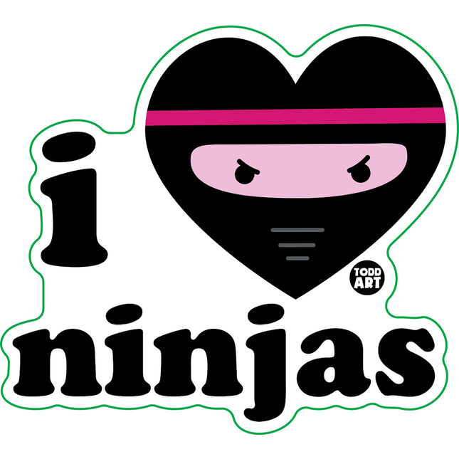 I Love Ninjas Vinyl Sticker