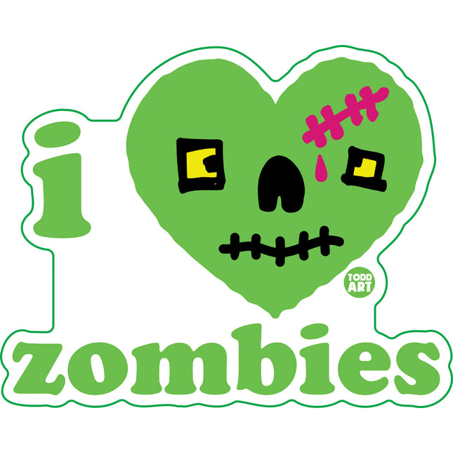 I Love Zombies Vinyl Sticker