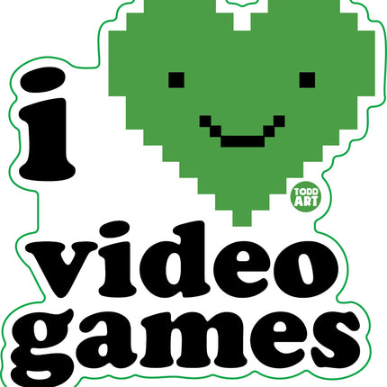 I Love Video Games Vinyl Sticker