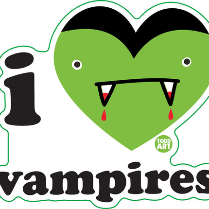 I Love Vampires Vinyl Sticker