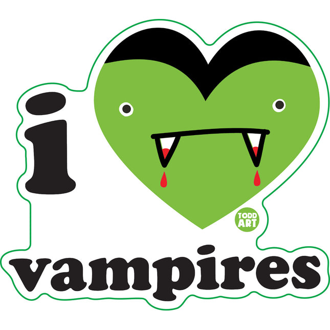 I Love Vampires Vinyl Sticker