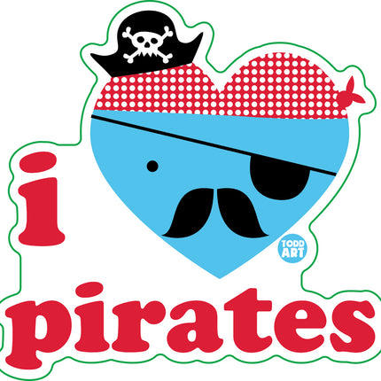 I Love Pirates Vinyl Sticker