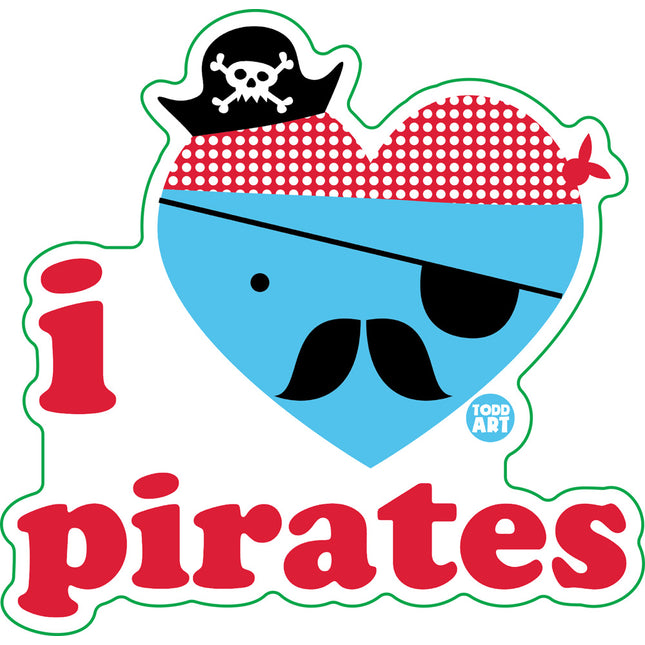 I Love Pirates Vinyl Sticker