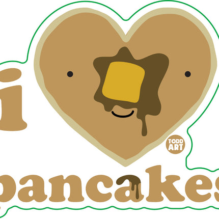 I Love Pancakes Vinyl Sticker