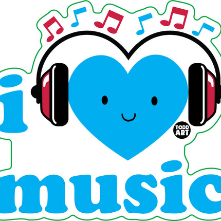 I Love Music Vinyl Sticker