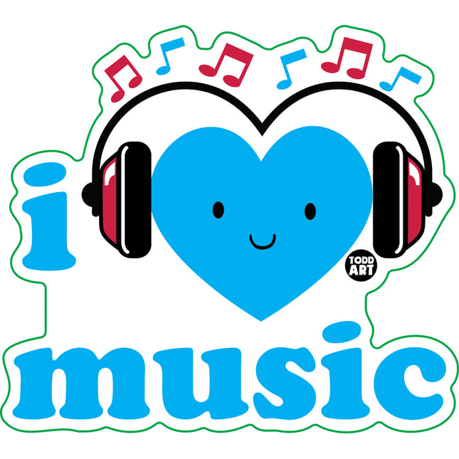 I Love Music Vinyl Sticker