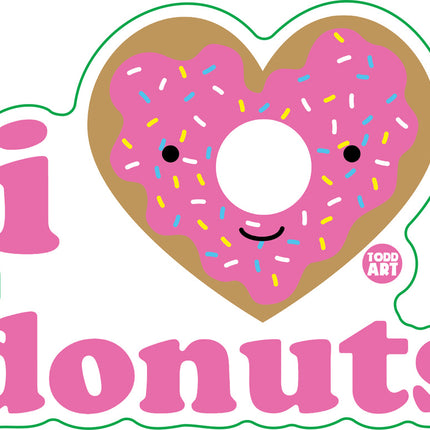 I Love Donuts Vinyl Sticker