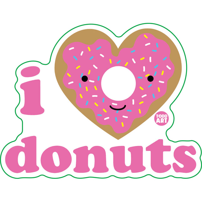 I Love Donuts Vinyl Sticker