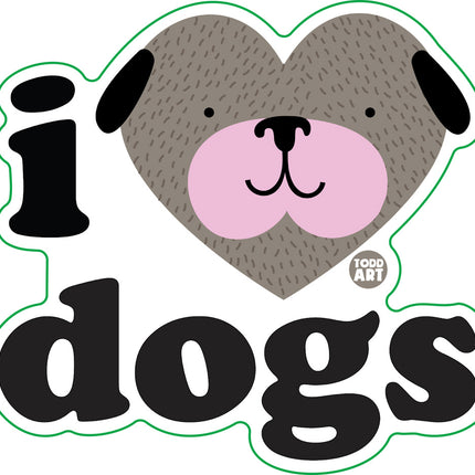 I Love Dogs Vinyl Sticker