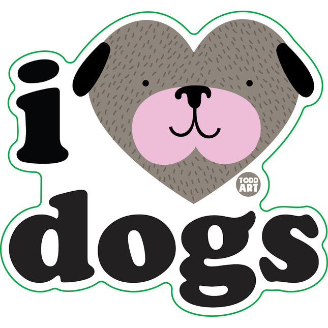 I Love Dogs Vinyl Sticker