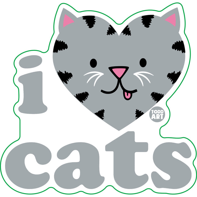 I Love Cats Vinyl Sticker