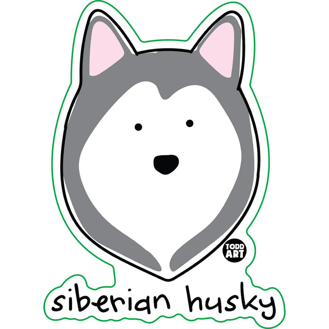 Dog Breeds Siberian Husky Vinyl Sticker