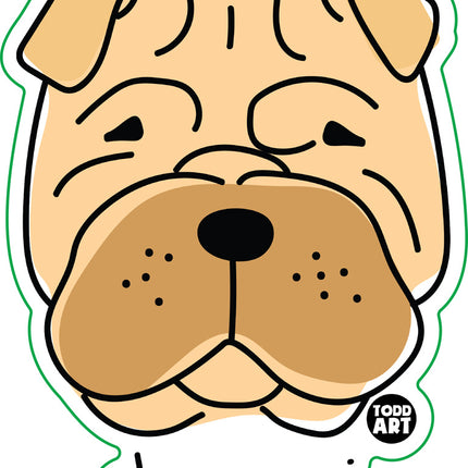 Dog Breeds Shar Pei Vinyl Sticker