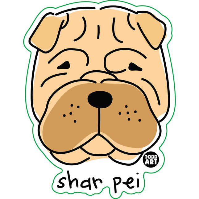 Dog Breeds Shar Pei Vinyl Sticker