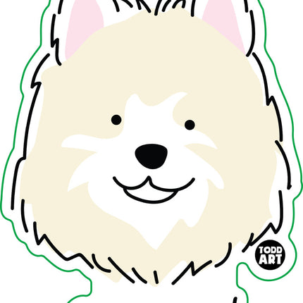 Dog Breeds Samoyed Vinyl Sticker