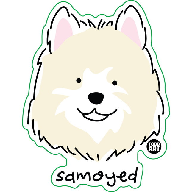 Dog Breeds Samoyed Vinyl Sticker