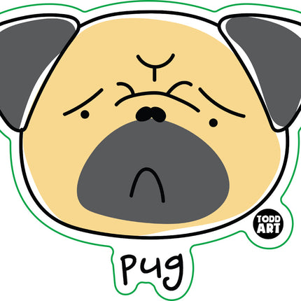 Dog Breeds Pug Vinyl Sticker