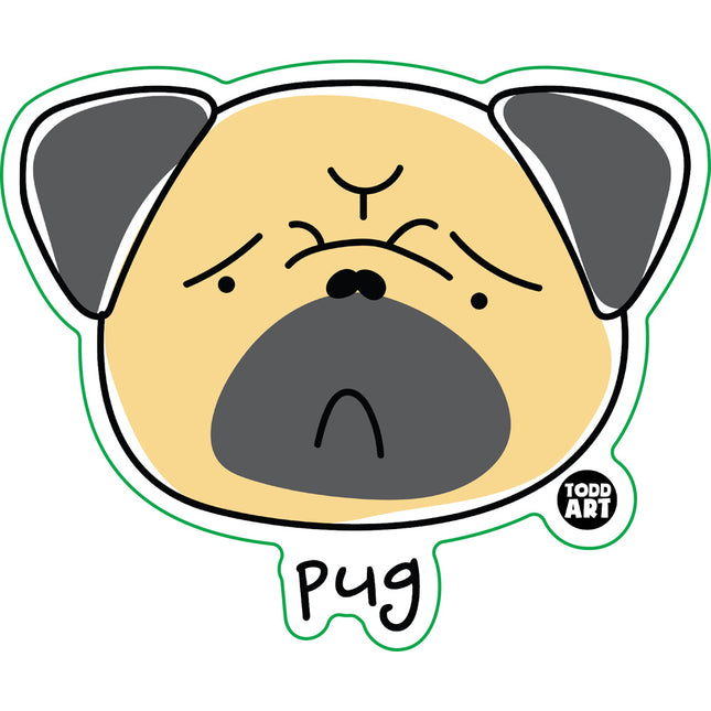Dog Breeds Pug Vinyl Sticker