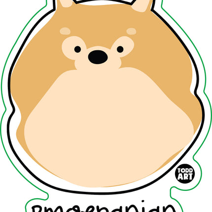 Dog Breeds Pomeranian Vinyl Sticker