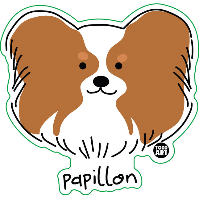 Dog Breeds Papillon Vinyl Sticker