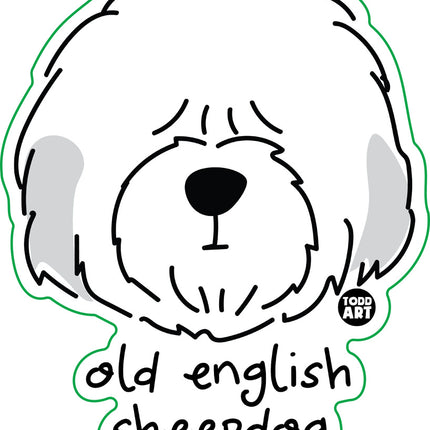 Dog Breeds Old English Sheepdog Vinyl Sticker