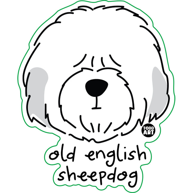 Dog Breeds Old English Sheepdog Vinyl Sticker