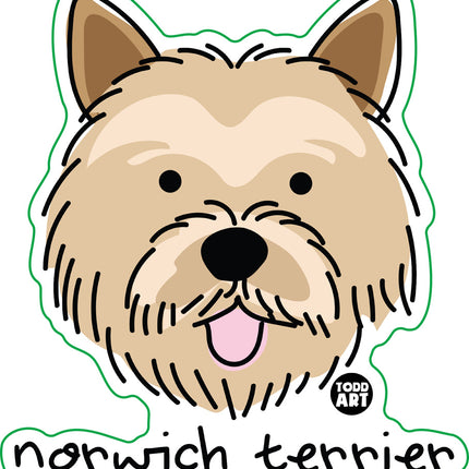 Dog Breeds Norwich Terrier Vinyl Sticker