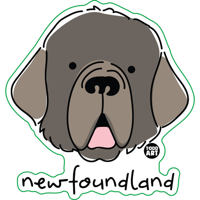 Dog Breeds Newfoundland Vinyl Sticker