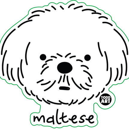 Dog Breeds Maltese Vinyl Sticker