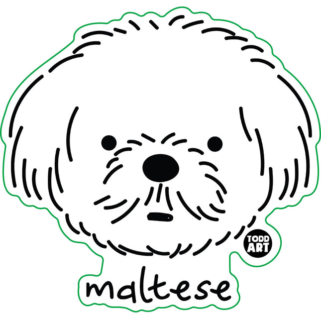 Dog Breeds Maltese Vinyl Sticker