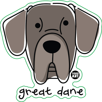 Dog Breeds Great Dane Vinyl Sticker