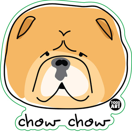 Dog Breeds Chow Chow Vinyl Sticker