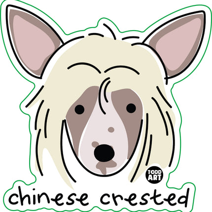 Dog Breeds Chinese Crested Vinyl Sticker