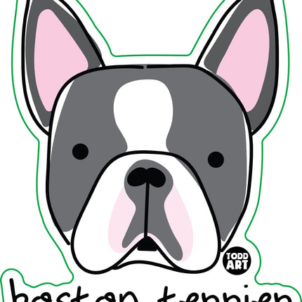 Dog Breeds Boston Terrier Vinyl Sticker