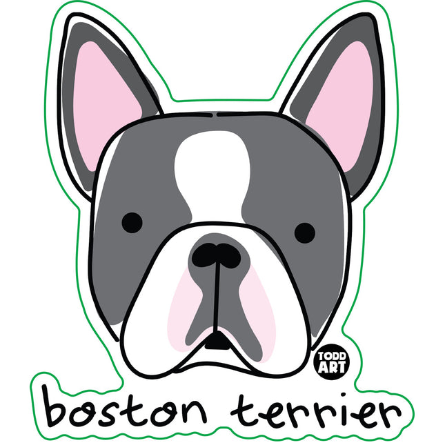Dog Breeds Boston Terrier Vinyl Sticker