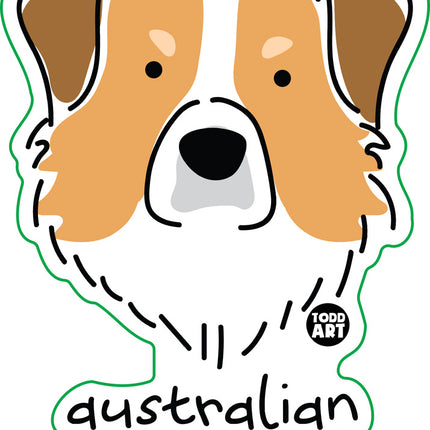 Dog Breeds Australian Sheperd Vinyl Sticker