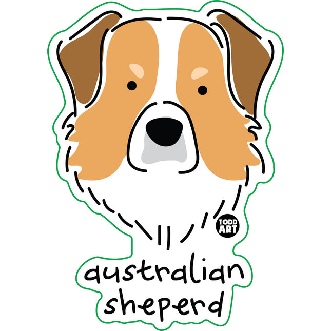 Dog Breeds Australian Sheperd Vinyl Sticker