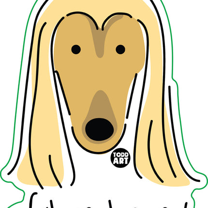 Dog Breeds Afghan Hound Vinyl Sticker